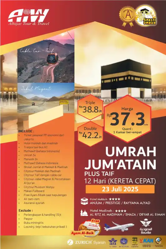 JUM'ATAIN PLUS TAIF 12HR (KERETA CEPAT)