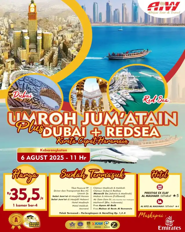 JUM'ATAIN PLUS DUBAI+REDSEA 11HR (KERETA CEPAT)