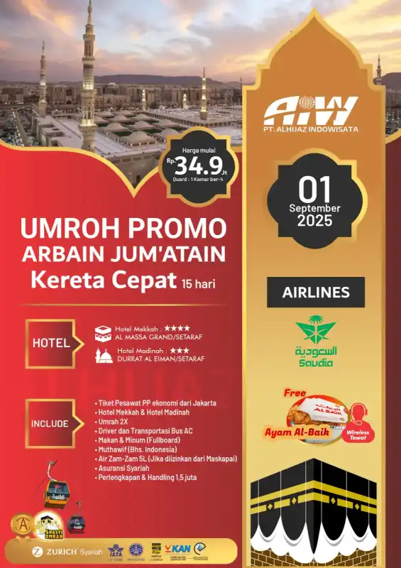 PROMO ARBAIN JUM'ATAIN 15HR (KERETA CEPAT)