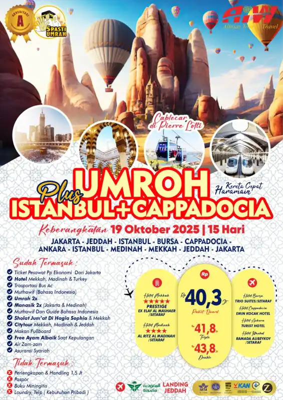 PLUS ISTANBUL+CAPPADOCIA 15HR (KERETA CEPAT)