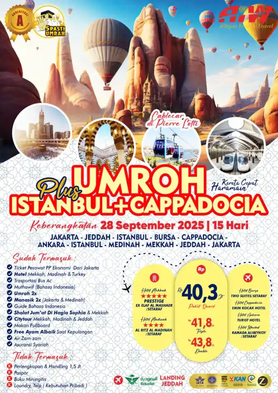 PLUS ISTANBUL+CAPPADOCIA 15HR (KERETA CEPAT)