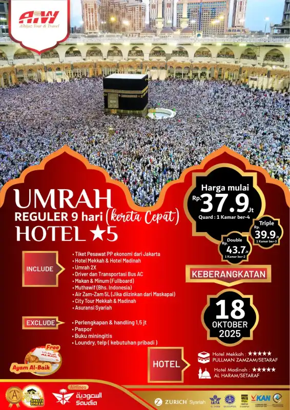 REGULER PAKET RAHMAH 9HR (KERETA CEPAT)