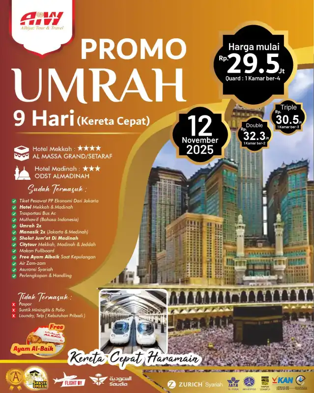 PROMO UMRAH 9HR ( KERETA CEPAT)