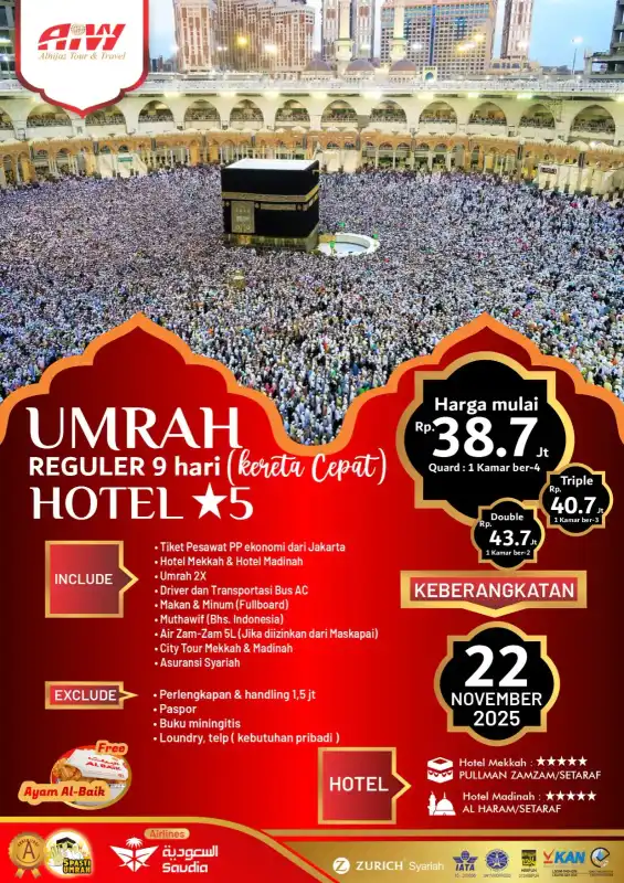 REGULER PAKET RAHMAH 9HR (KERETA CEPAT)