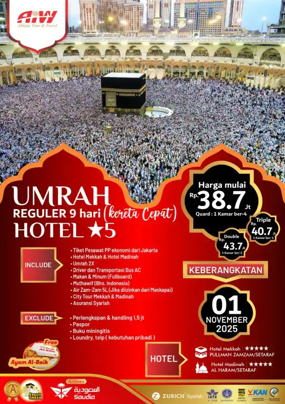 REGULER PAKET RAHMAH 9HR (KERETA CEPAT)