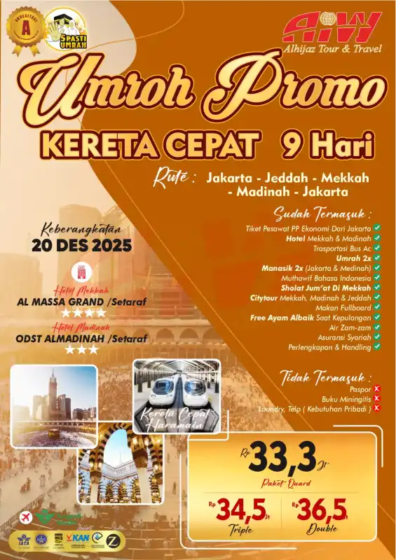PROMO UMRAH 9HR (KERETA CEPAT)