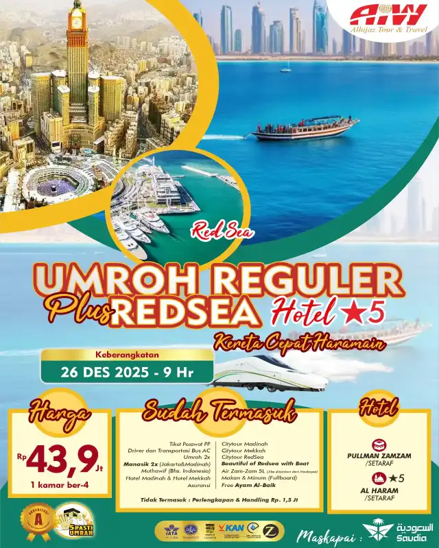 REGULER PLUS REDSEA PAKET RAHMAH 9HR (KERETA CEPAT)