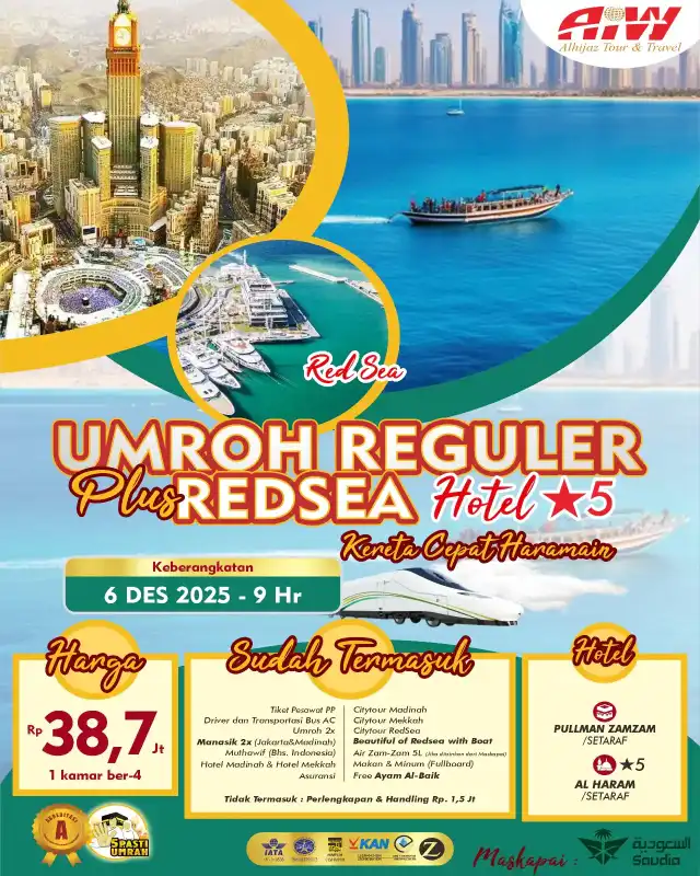 REGULER PLUS REDSEA PAKET RAHMAH 9HR (KERETA CEPAT)