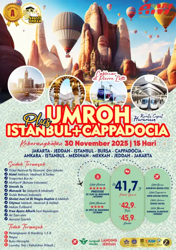 PLUS ISTANBUL+CAPPADOCIA 15HR (KERETA CEPAT)