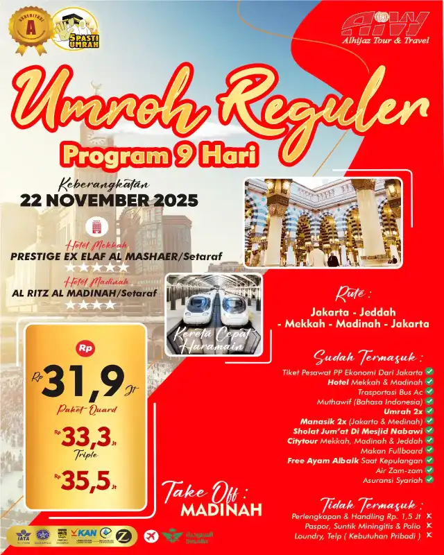 REGULER 9HR ( KERETA CEPAT)