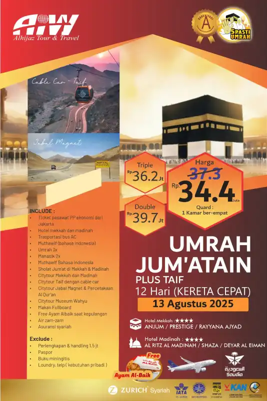 JUM'ATAIN PLUS TAIF 12HR (KERETA CEPAT)