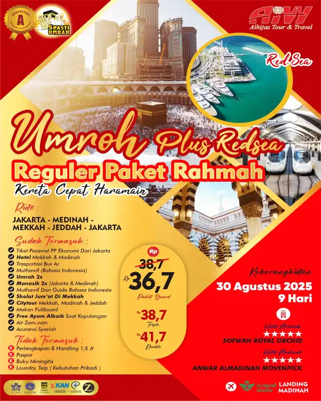 REGULER PLUS REDSEA PAKET RAHMAH 9HR (KERETA CEPAT)
