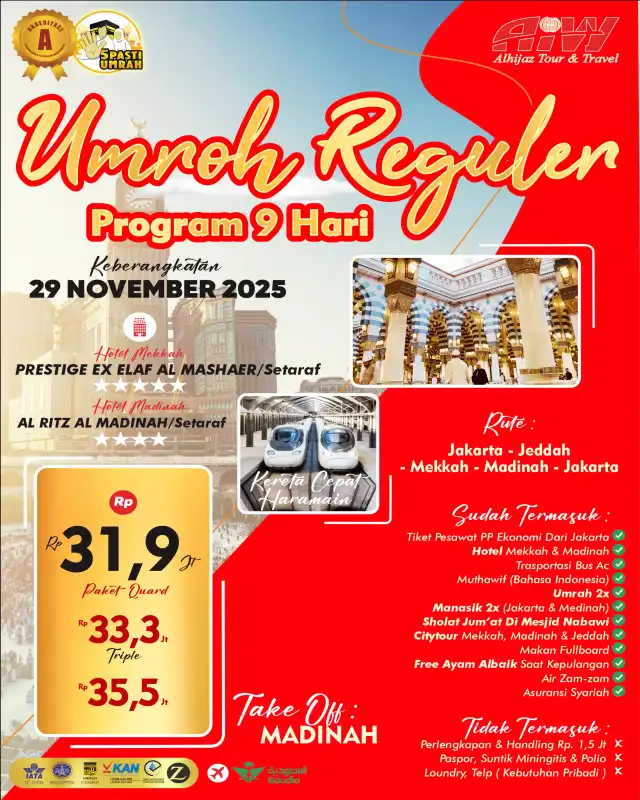 REGULER 9HR ( KERETA CEPAT)