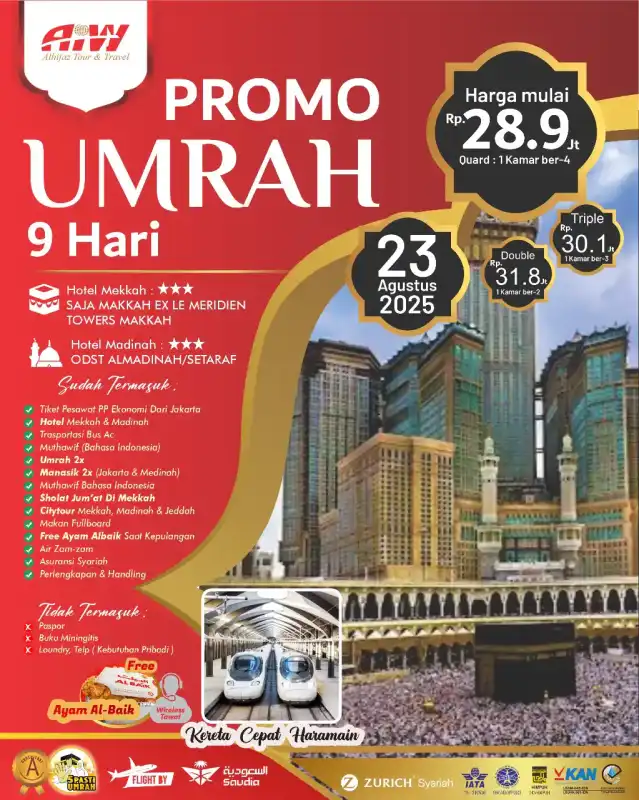 PROMO UMRAH 9HR (KERETA CEPAT)