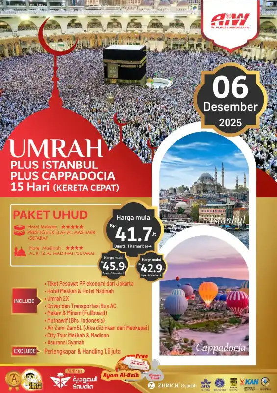 PLUS ISTANBUL+CAPPADOCIA 15HR (KERETA CEPAT)