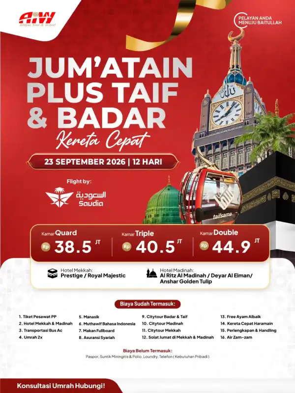 JUM'ATAIN PLUS TAIF + BADAR 12HR ( KERETA CEPAT)
