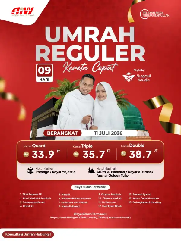 REGULER 9HR (KERETA CEPAT)