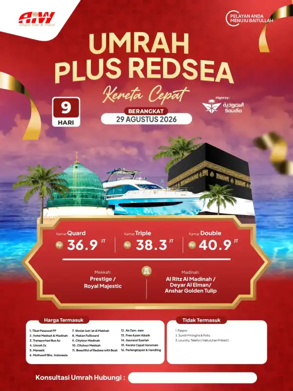 UMRAH REGULER PLUS REDSEA 9HR ( KERETA CEPAT)