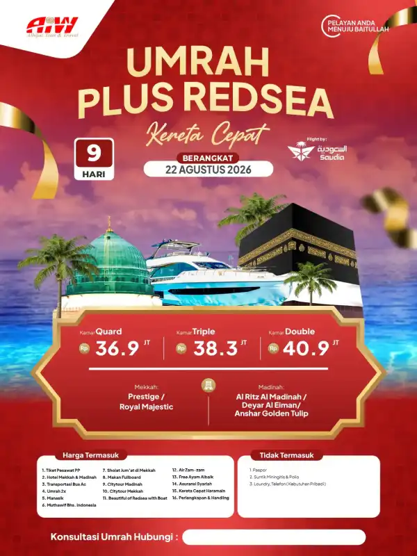 UMRAH REGULER PLUS REDSEA 9HR ( KERETA CEPAT)