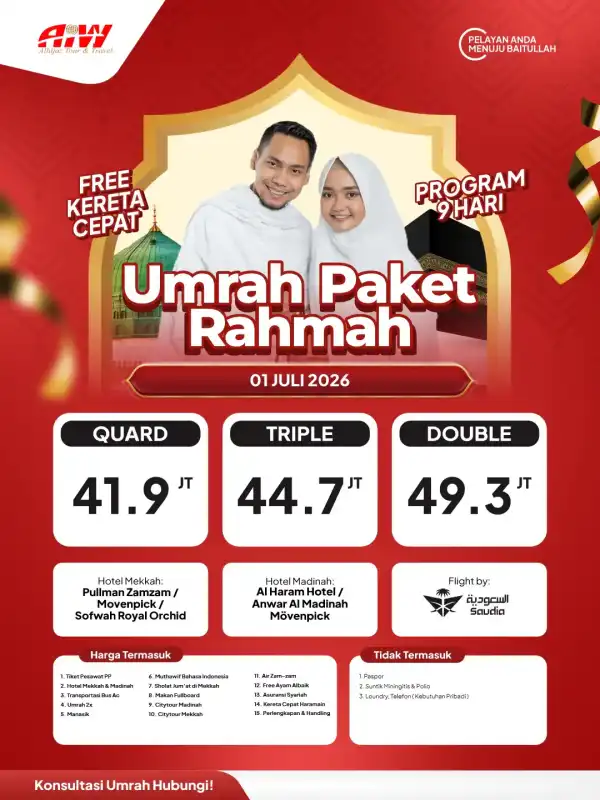REGULER PAKET RAHMAH 9HR ( KERETA CEPAT)