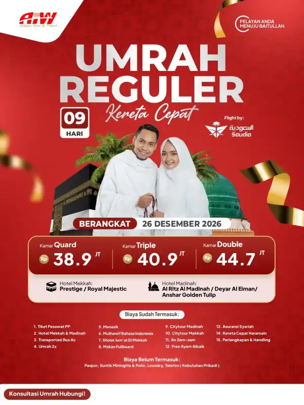 REGULER 9HR (KERETA CEPAT)