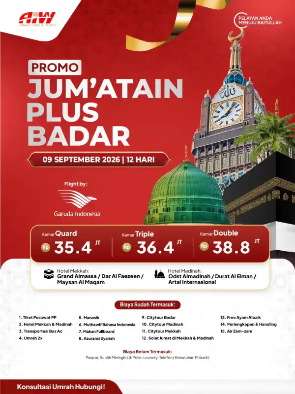 PROMO JUM'ATAIN PLUS BADAR 12HR 