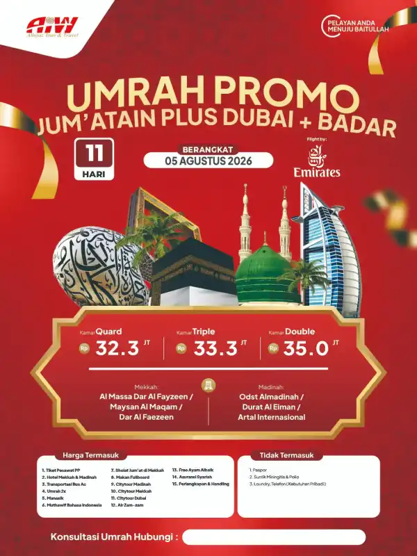 PROMO JUM'ATAIN PLUS DUBAI+BADAR 11HR