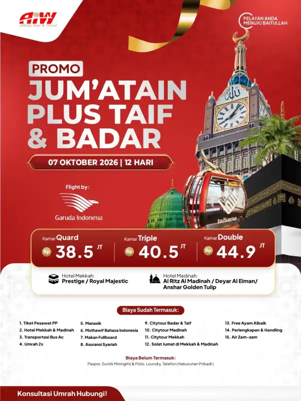 JUM'ATAIN PLUS TAIF + BADAR 12HR (KERETA CEPAT)