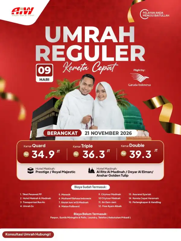 REGULER 9HR ( KERETA CEPAT)