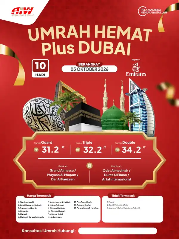 UMRAH HEMAT PLUS DUBAI 10HR